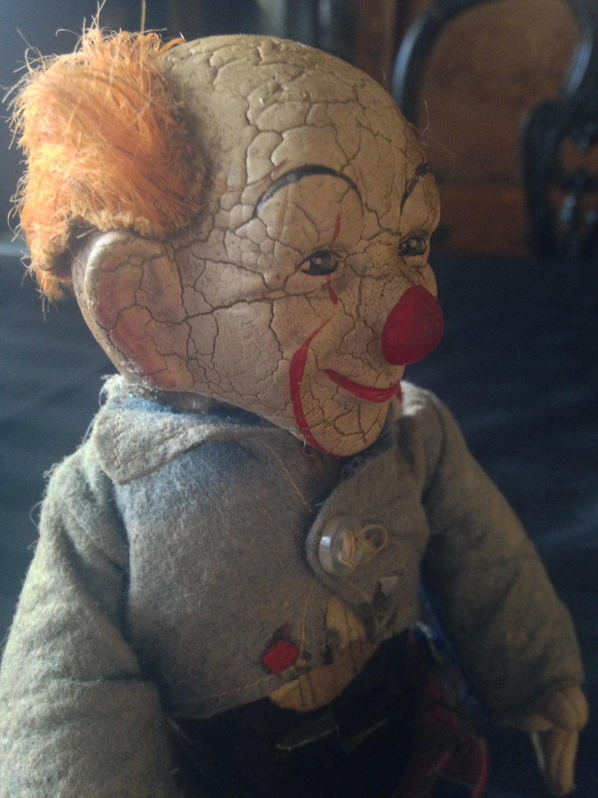 Antique Schuco Tin Wind-up Clown Toy Germany!