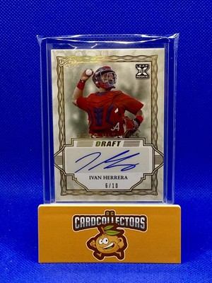 2020 Leaf Ultimate Draft Gold Ivan Herrera Auto 6/10 RC St.Louis Cardinals 