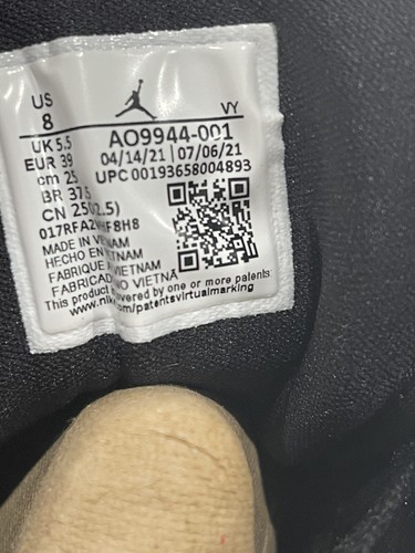 Pre-owned Jordan Nike Air  1 Low Black White Ao9944-001 Women's Size 8