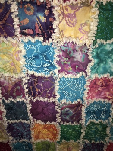 Beautiful Handmade Batik Fabric Rag Quilt 57