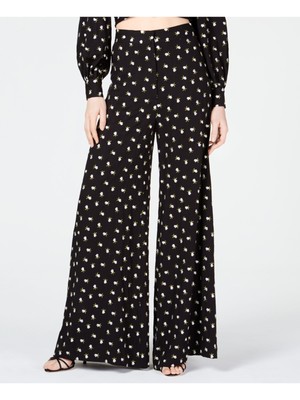 

JILL STUART Женские черные расклешенные повседневные брюки с цветочным принтом, Черный, 700204