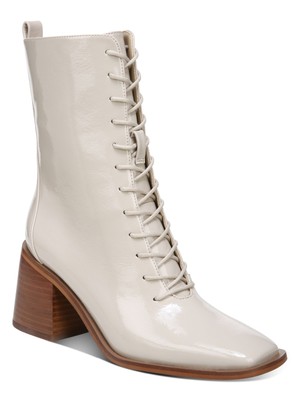 

SAM EDELMAN Женские бежевые лакированные кружевные ботильоны Westie на блочном каблуке с квадратным носком, размер 8 м, Бежевый, H8574S1