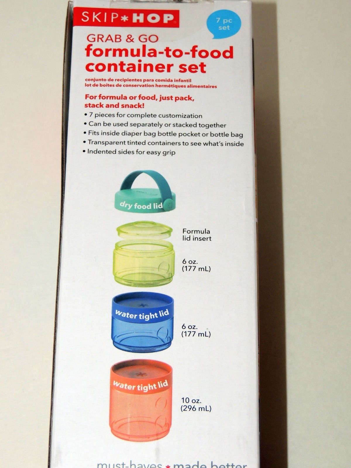 NEW Skip Hop Grab & Go Formula to Food Container 7 pc Set