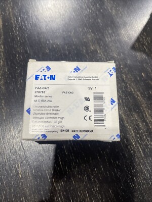 Eaton FAZ-C4/2 Circuit Breaker 2 Pole - 4 Amp, 277/480V