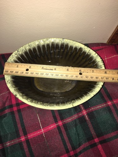 Hull Oblong Vase, Green Drip, In Very Good Condition, No Chips Or Cracks