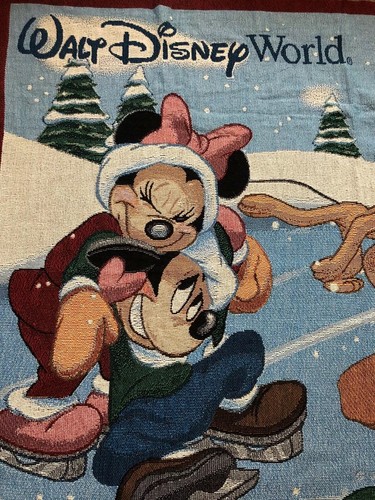 Walt Disney World Ice Skating 60x50” Tapestry Woven Throw