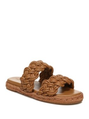 ВИНС. Женские коричневые кожаные босоножки-слипоны Sullivan на платформе длиной 5,5 м