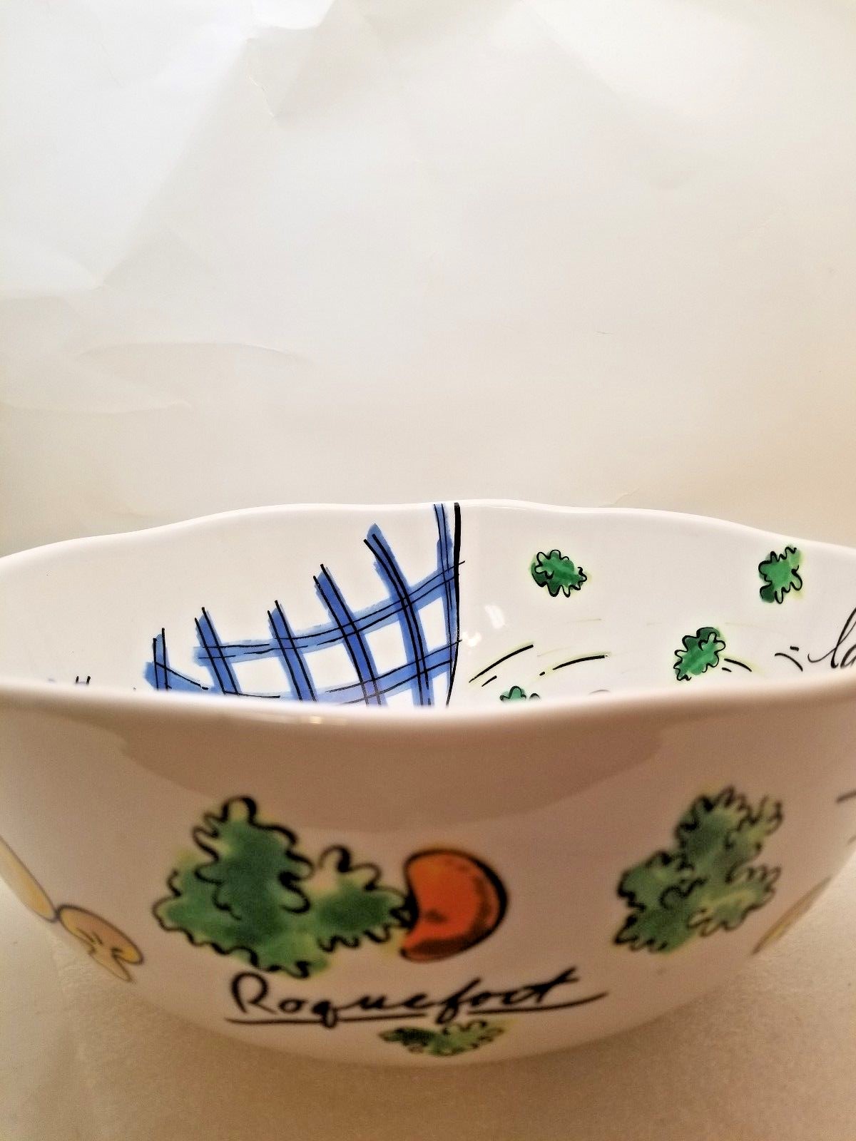 Fat Chef Salad Bowl By Mud Pie Signed
