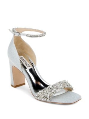 

BADGLEY MISCHKA Женские серебристые босоножки Kendall Square Toe Block Heel Heel, Серебряный, MP6223