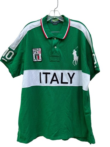 【美品】PoloRalphLauren ChiefKeef着用 ITALIA Vintage Polo Ralph Lauren Italy Rugby Shirt Chief Keef Y2K