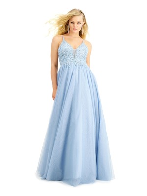 

СКАЖИТЕ ДА Женское голубое платье на кринолиновой подкладке для юниоров, Light blue