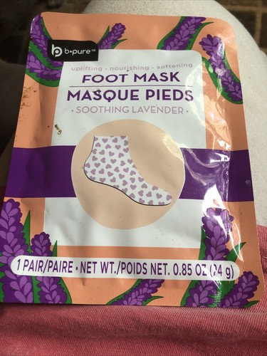 1 Pair Foot Mask/Ultra Moisturizing/Nourishing/Softening Lavender Scented-new