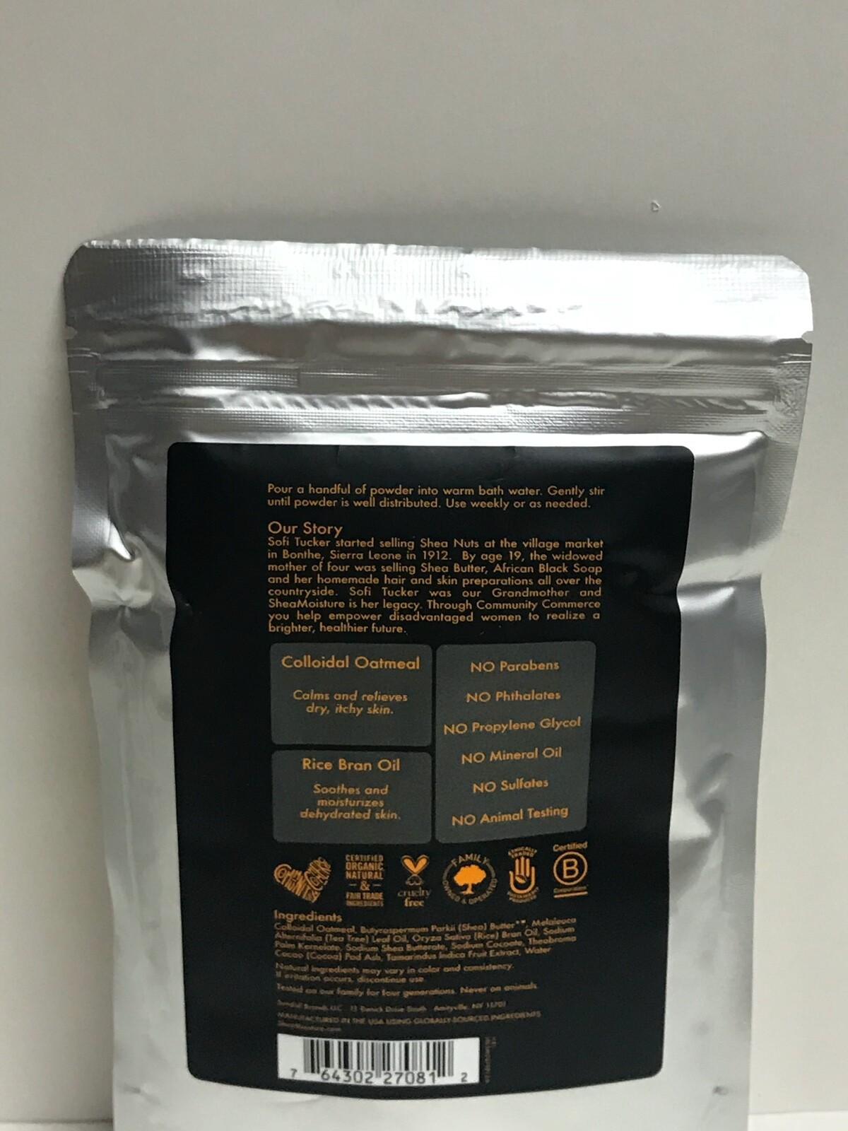 Shea Moisture African Black Soap Bath Powder Colloidal Oatmeal Rice Bran 2 Pack