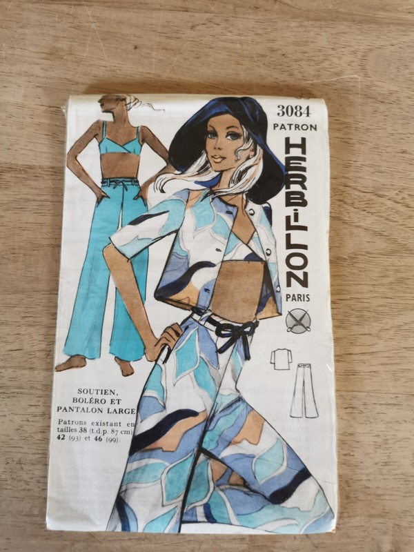3084 Patron Herbillon Vintage French Pattern 1960/70 Pantlon Bolero Sg 38 Au 46