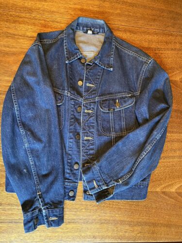 Vintage Lee Riders 101-J Dark Wash Jean Jacket 42 REG Union Vintage Lee Riders 101-J Dark Wash Jean Jacket 42 REG Union