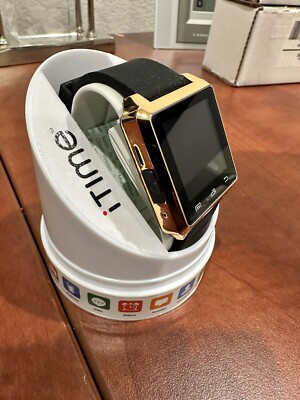 Smart Watch Rose Gold Black Silicone With Touch Screen Controls