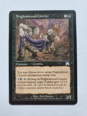 MTG Magic The Gathering Card Frightshroud Courier Creature Zombie Black Onslaugh