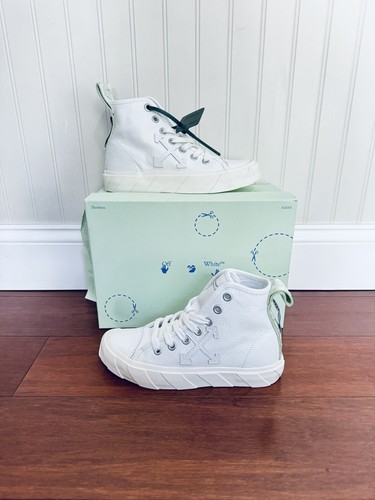 Pre-owned Off-white Final  Women High Vulcanized Logo-appliquéd Leather Sneakers Eu37 Us 7