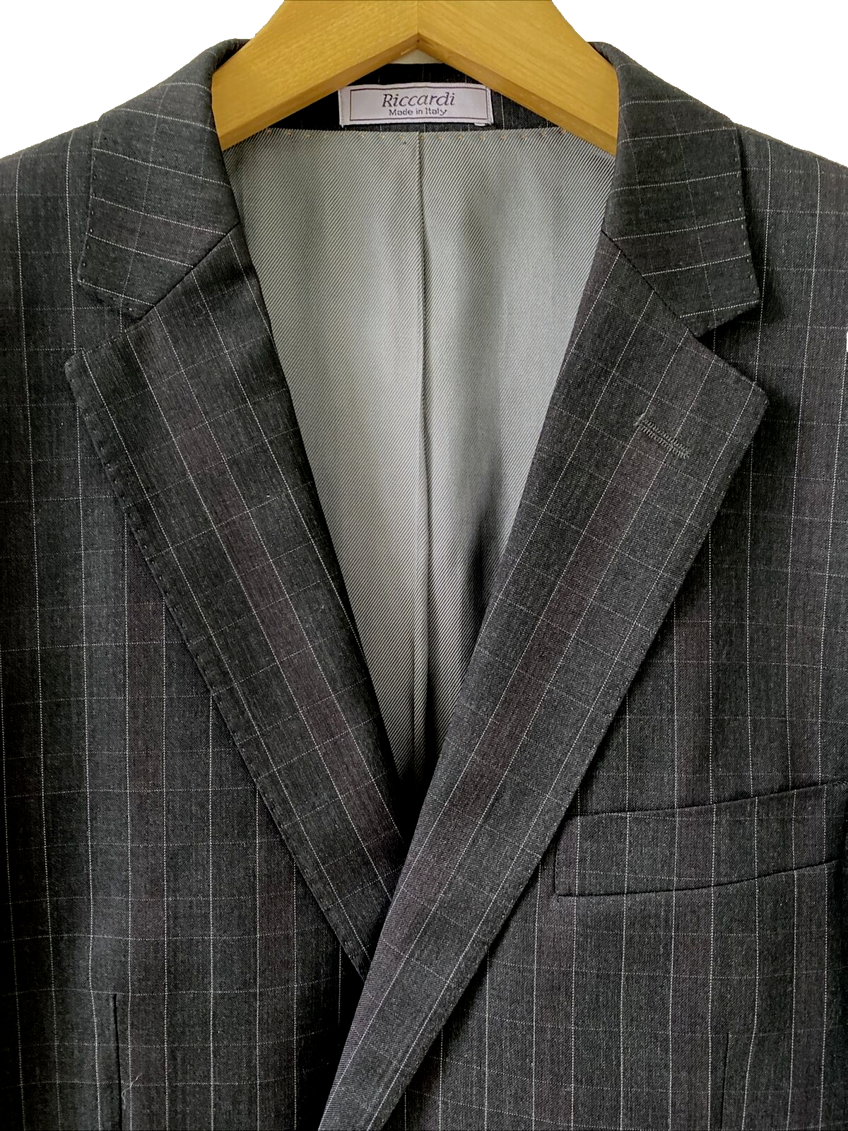 TIGLIO LUXE Super 150's Lana Merino Wool Gray Suit 2 Piece 44R Italy