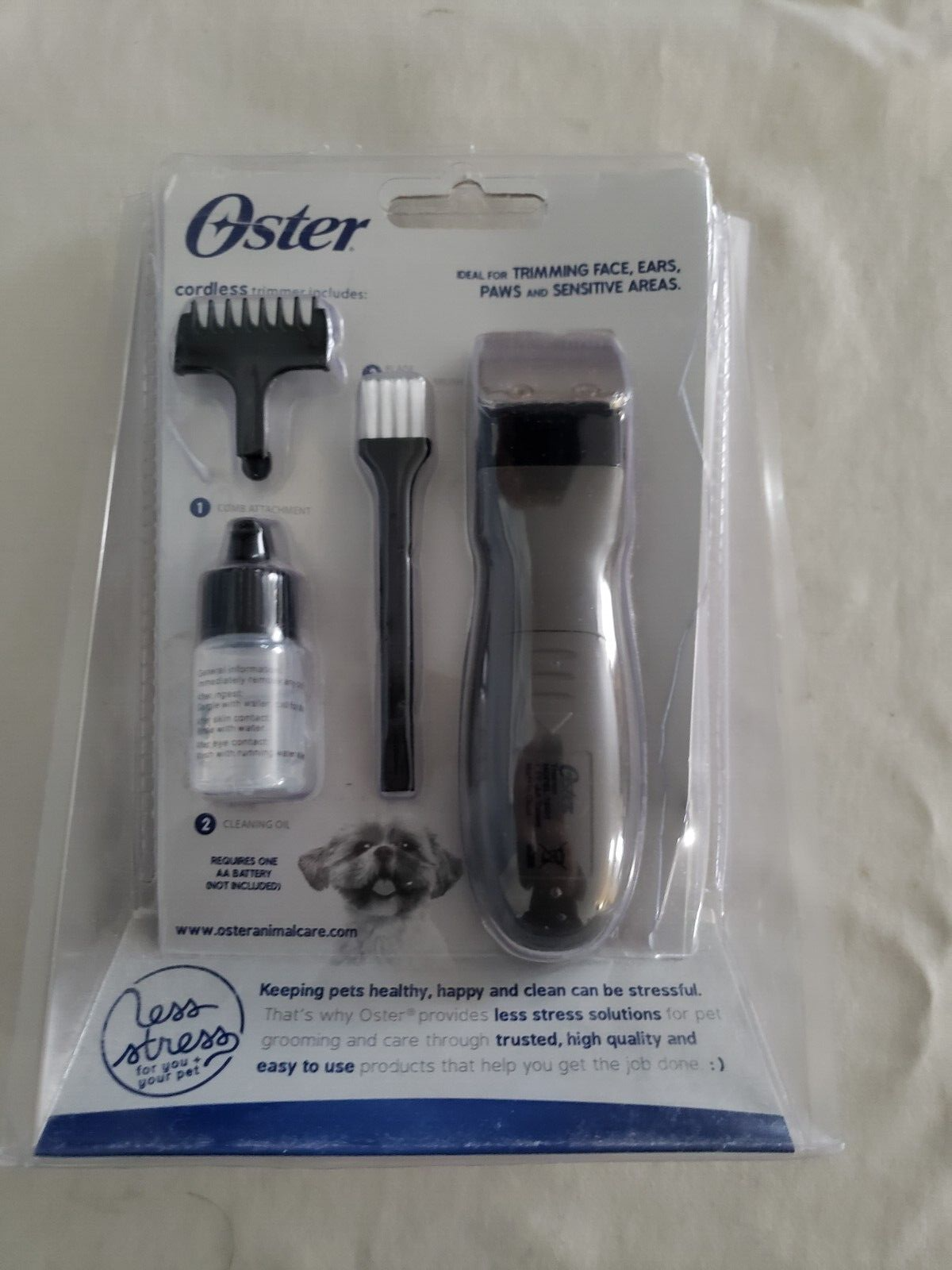 Oster Calm Trims Cordless Pet Dog Trimmer for Face, Paws & S