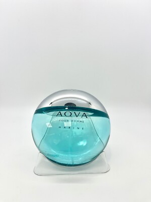 AQVA POUR HOMME MARINE  by BVLGARI EDT 3.4 OZ With Stand Men Tester Box