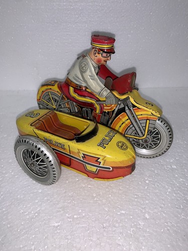 Vintage Marx Tin Litho Motorcycle W/ Sidecar, Wind Up #3