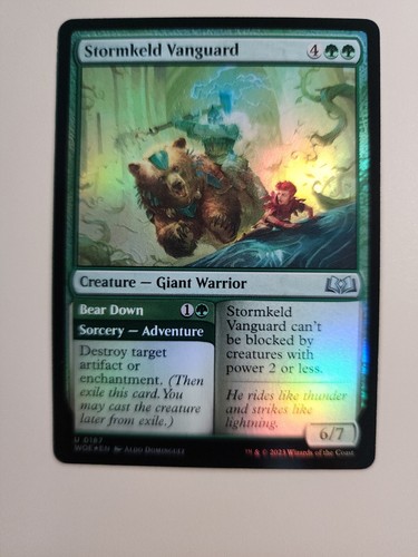 MTG Stormkeld Vanguard/Bear Down Wilds of Eldraine 0187 Foil