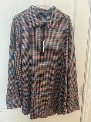NWT Perry Ellis Mens 2X Multicolor Print Long Sleeve Button Up Dress Shirt