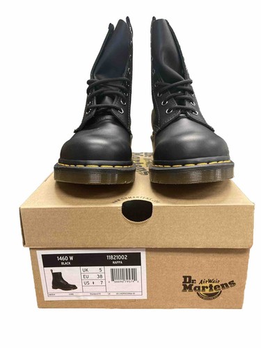 Size 7 Dr. Martens Women's boots 1460w | Eight-Eye Lace-up | Black Nappa Leather