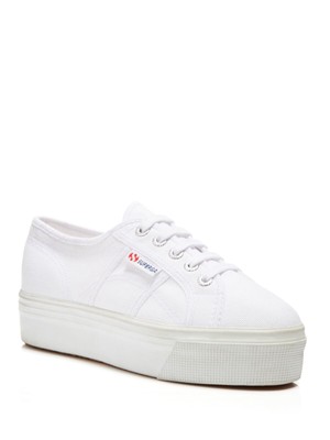

Женские спортивные кроссовки SUPERGA White Logo Comfort 2790 с круглым носком на платформе, Белый, S0001L0