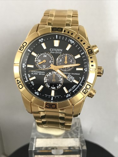 Citizen Men's Eco Drive Chronograph Alarm Gold Plated