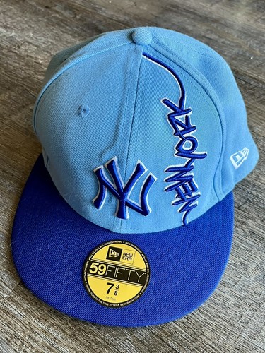MLB New Era New York Yankees Graphitti Baby Blue 7 3/8 Hat | eBay