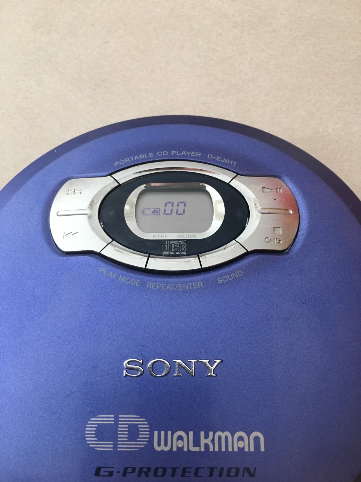 Sony Walkman Portable CD Player G-Protection BLUE Model D-EJ611 - TESTED