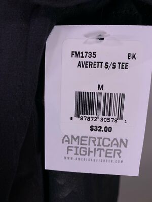 AMERICAN FIGHTER Men's T-Shirt AVERETT Black Athletic Biker MMA S-4XL
