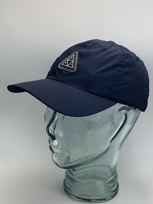HUF Adjustable Strap Back Hat Wind Breaker Material Navy Blue OSFM NEW