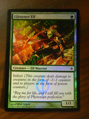MTG New Phyrexia Foil Common Glistener Elf Excellent - NM