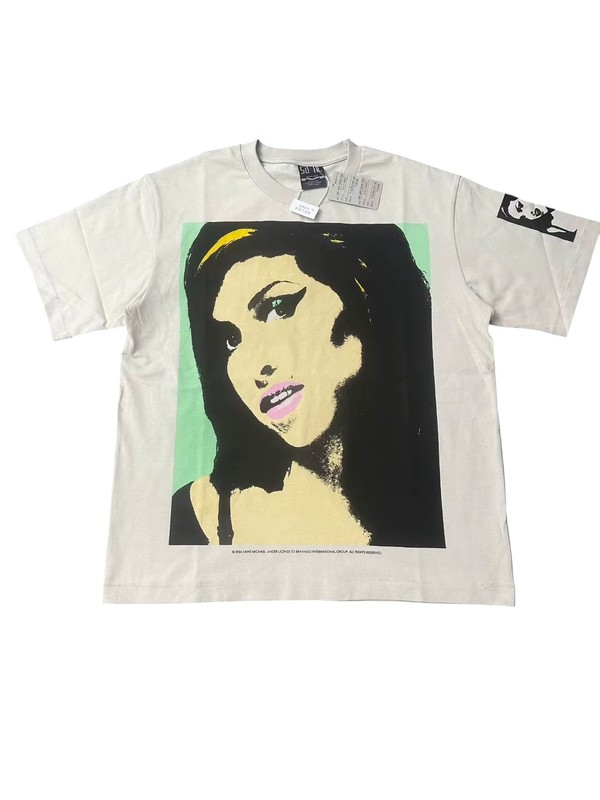 SAINT Mxxxxxx x Amy Winehouse Amy SS T-Shirt/Back To Blk "White" Cotton Mens