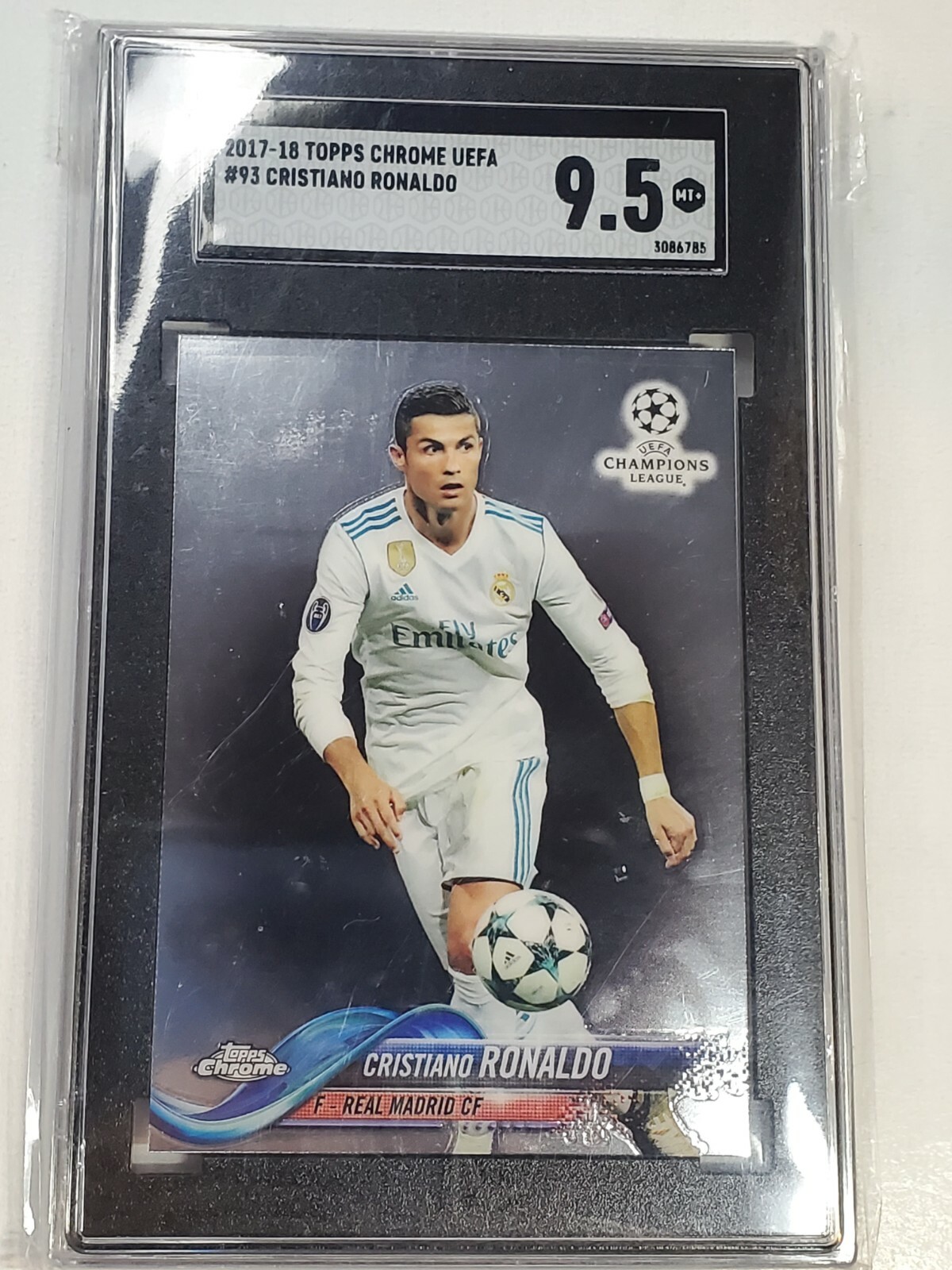 2017 Topps Chrome UEFA Cristiano Ronaldo Lightning Strike PSA 10