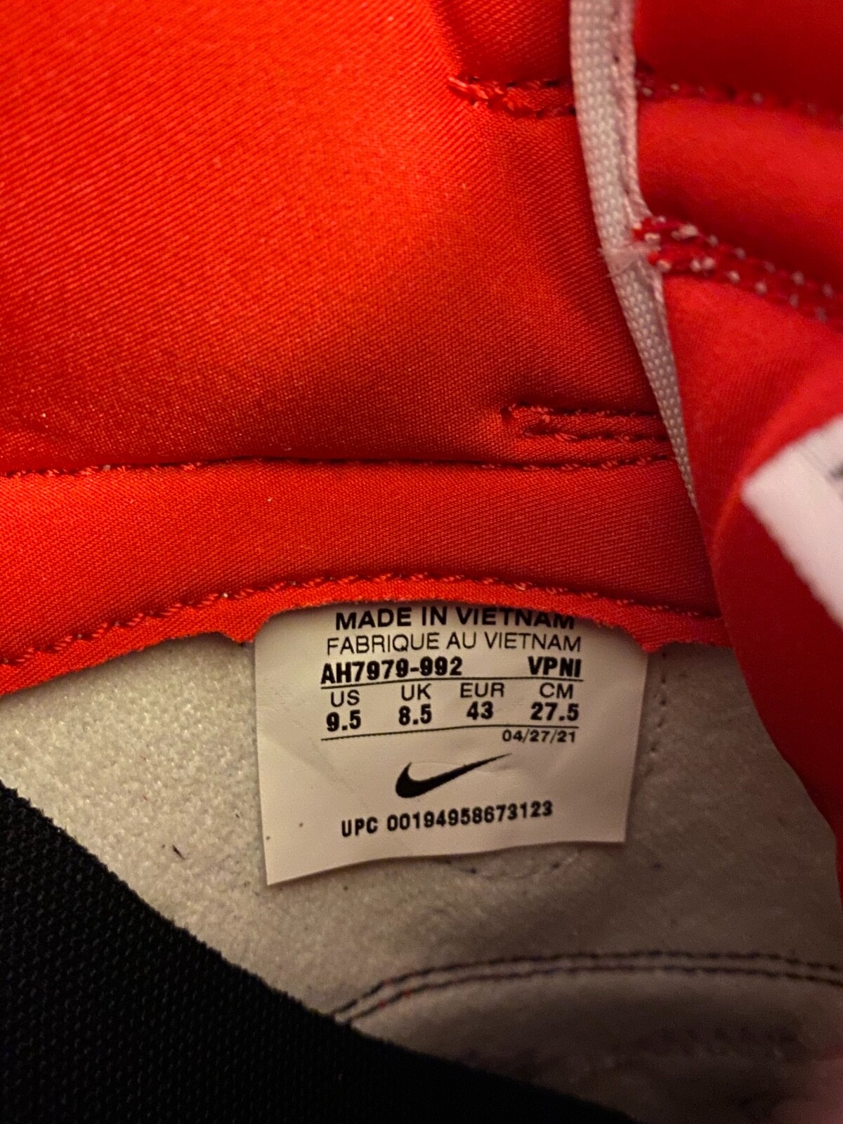 Pre-owned Nike Dunk Low 365 By You Id Chicago Red Black White Sz 9.5