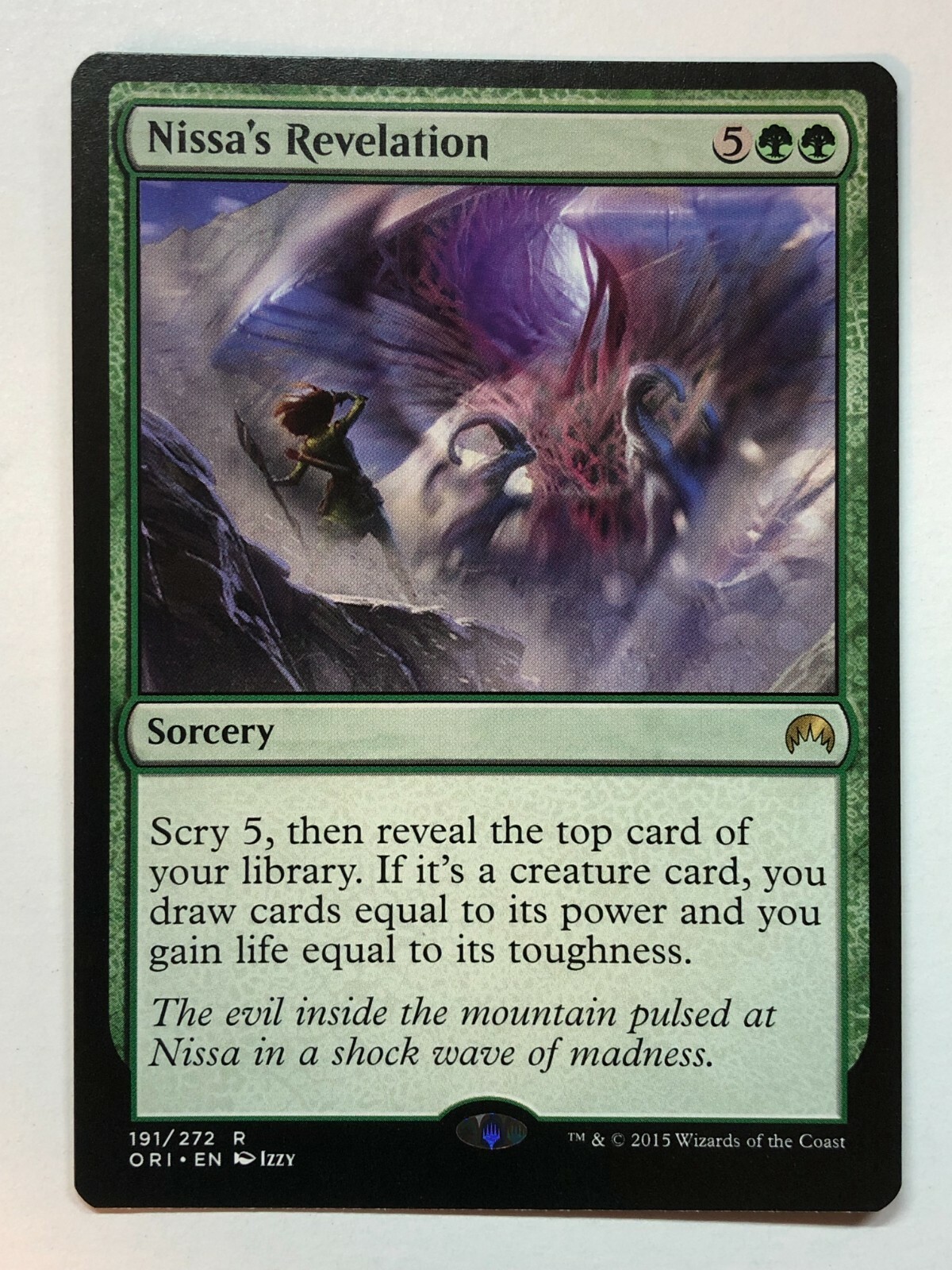 Nissa's Revelation 2x FOIL ORI MTG Magic Origins Rare MINT green Nissa's Revelation 2x FOIL ORI MTG Magic Origins Rare MINT green