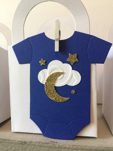12 Twinkle Twinkle Little Star Baby Shower Thank You Favor Boxes Blue & Gold