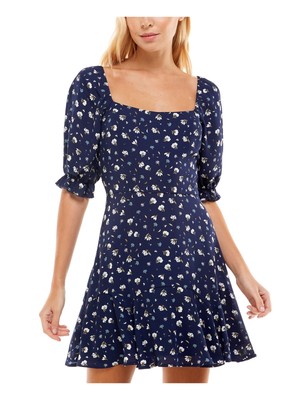 Женское темно-синее платье TRIXXI с коротким рукавом до локтя на подкладке + расклешенное платье M