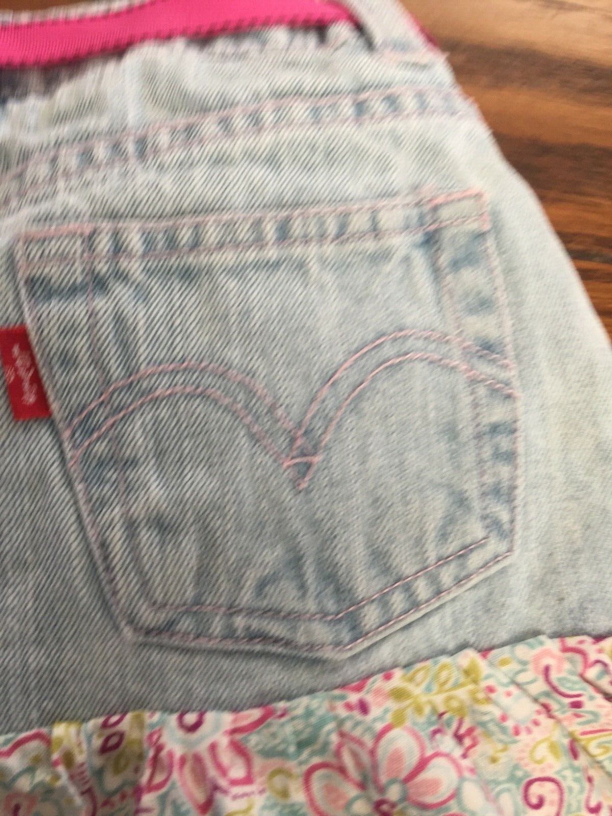 Girls Levis Denim and Fabric Jean Scooter Skirt Size 5