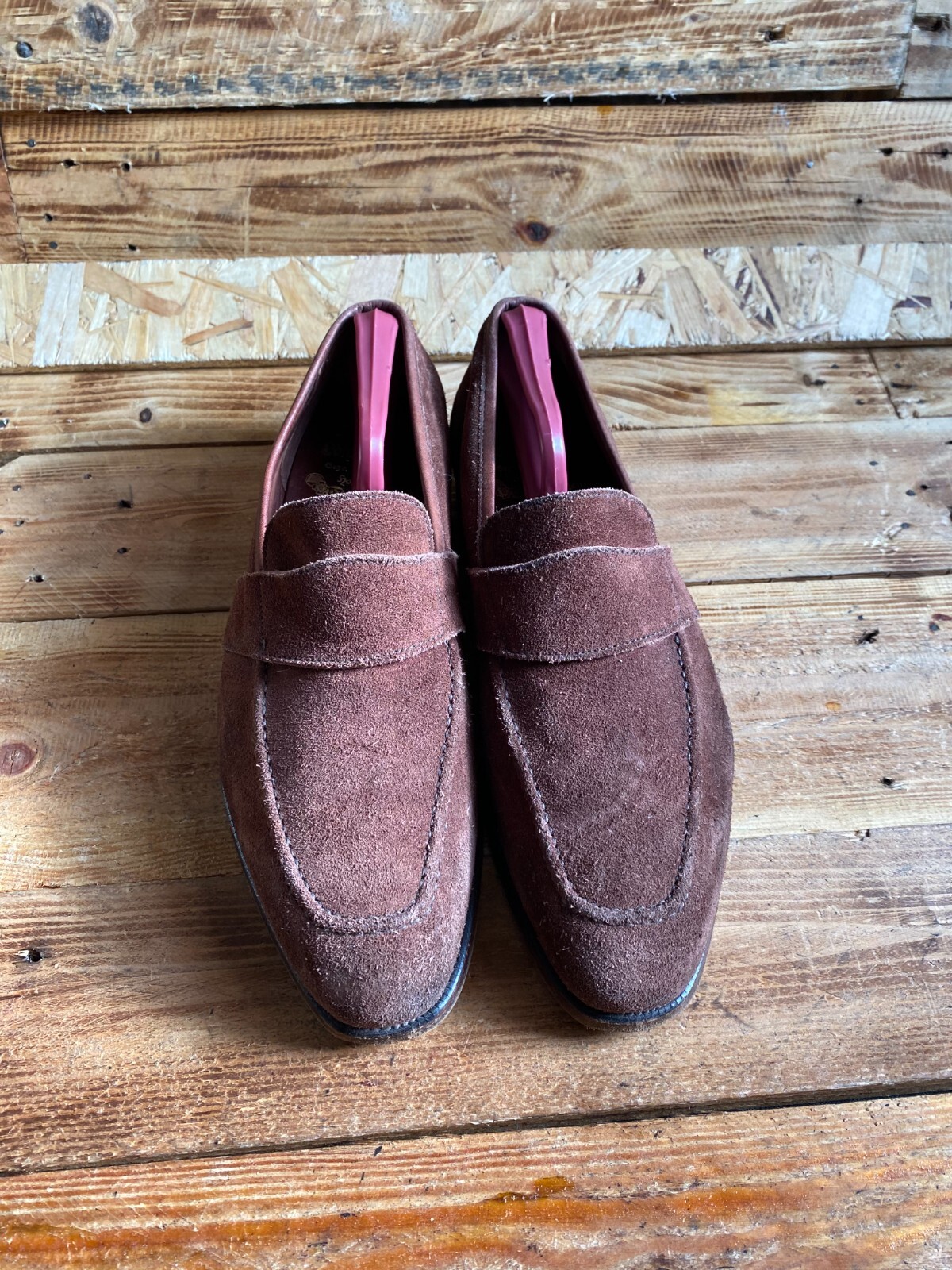 Crockett and jones X Ed.Meier ,vintage brown suede loafers