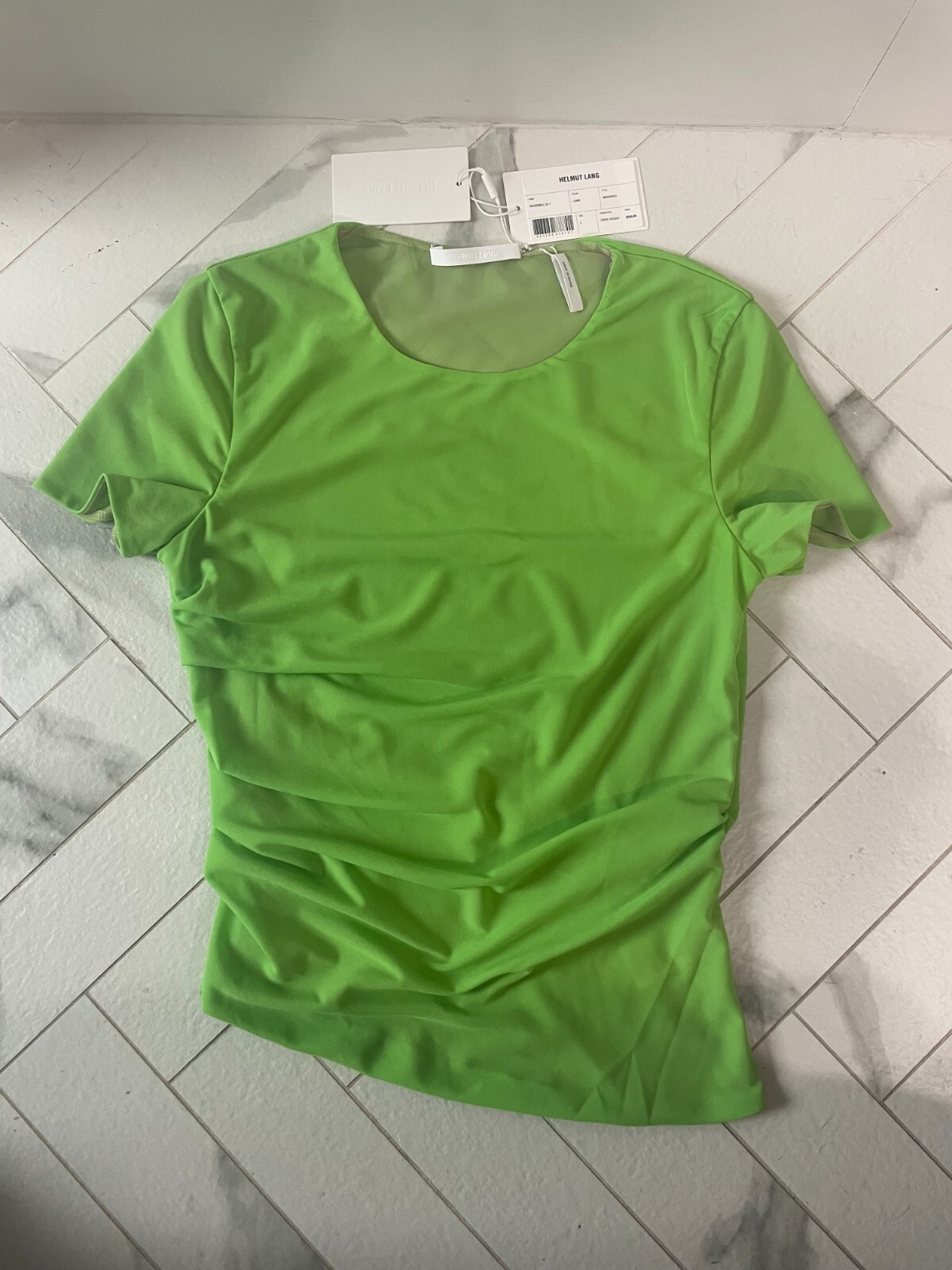 NWT Helmut Lang Women's Crepe Hosiery Reversible Short