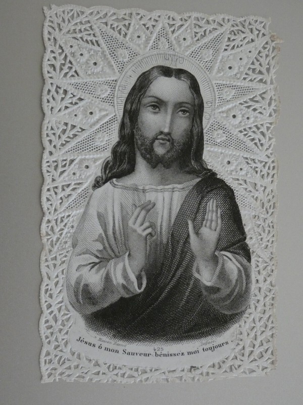 Image Pieuse Canivet Dentelle Jesus Mon Sauveur Benissez Moi Toujours Basset 425