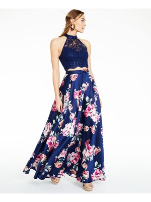 

CITY STUDIO Женское темно-синее вечернее платье с лямкой на шее и лямкой в полный рост, для юниоров, Navy