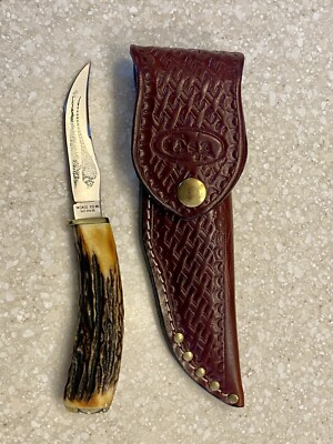 Case XX 523-3 1/4, SSP Knife with Sheath. Small Game Knife. Stag Bone. Pheasant