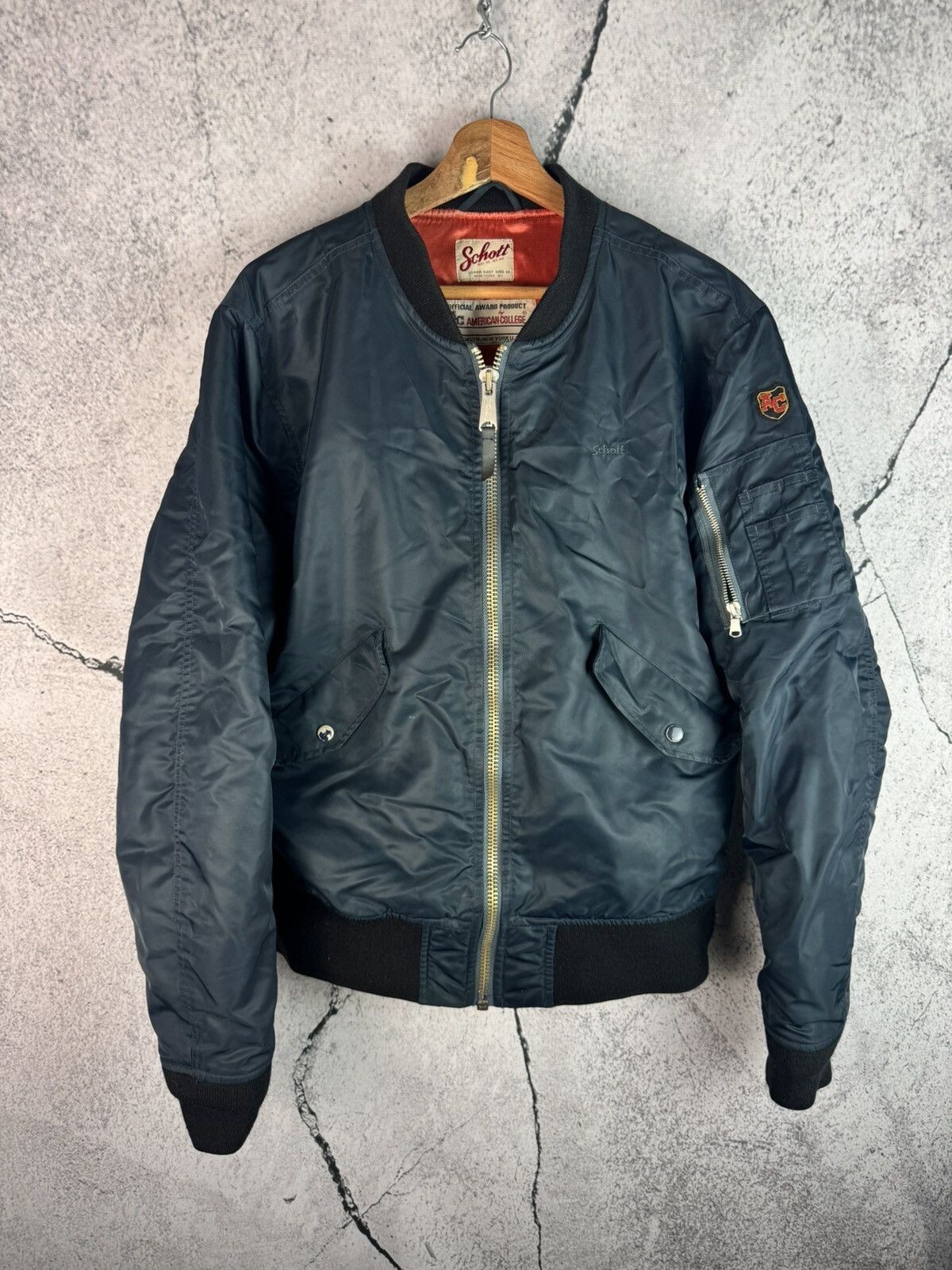 schott×American College MA-1 ショット Schott N.Y.C ショット MA-1 エムエーワン MA1 NEW STYLE ニュー
