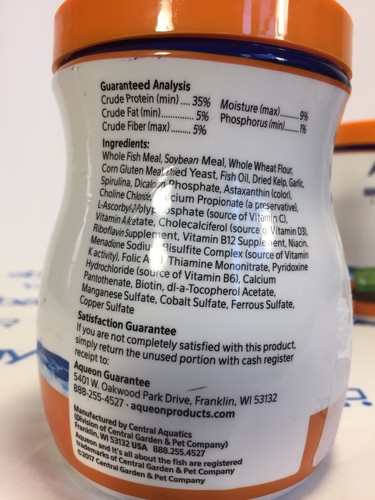 Lot of 3 Aqueon Goldfish Granules 5.8 oz Each